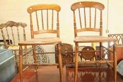 Pair Victorian Cane Seat Chairs