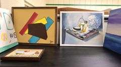 Lot of Paintings & Framed Needlework Landscape