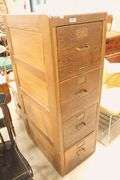 Library Bureau Sole Makers Golden Oak Four Drawer File Cabinet