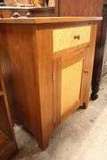 Cabinet-Made Cherry and Birdseye Maple Farmhouse Stand Marked Inside Drawer "K.L.R."