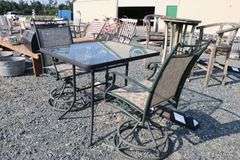 *NO STORAGE* Glass Top Patio Table and Chairs.