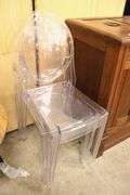(3) Modern Acrylic Stacking Chairs