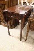 Colonial Revival Banded Mahogany Pembroke Table, Marks on Top