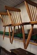 (4) Antique Plank Seat Chairs