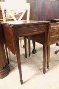 Colonial Revival Banded Mahogany Pembroke Table, Marks on Top