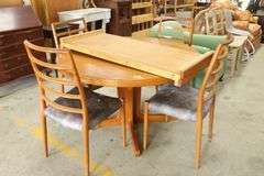 Scandinavian MCM Teak Dining Table and Four JL Moller Chairs