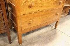 Antique Golden Oak Dresser with Mirror