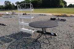 *NO STORAGE* Wrought Iron Patio Table and Shelf