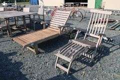 *NO STORAGE* 2 Teak Poolside Lounge Chairs, Dry Finish