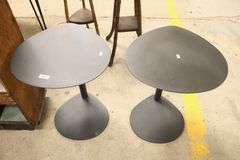 Pair Post Modern Metal Cocktail Tables
