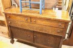Antique Golden Oak Sideboard, Finish Wear