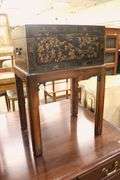 Modern Decorative Black Lacquer Trunk on Stand