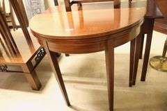 Colonial Revival Hepplewhite Style Inlaid Mahogany Card Table, Probably Potthast Bros.