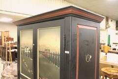 Modern Fox Hunt Themed Painted Wardrobe