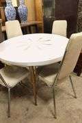 MCM Retro Laminate and Chrome Dining Table and Four Chairs