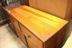 MCM Pine Louver Door Liquor Cabinet