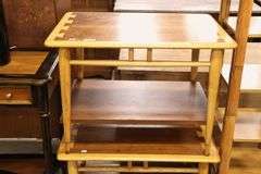 Pair MCM Inlaid Walnut End Tables