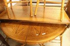 Modern Oak Dining Table and Four Pressed Back Chairs