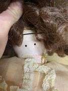 Lot of Antique China Head Dolls, Child's Tea Set, Framed Prints, Doll Clothes Etc.