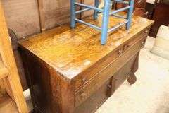 Antique Golden Oak Sideboard, Finish Wear
