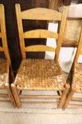 (6) Antique Splint Seat Ladder Back Chairs