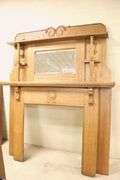 *NO STORAGE* Antique Golden Oak Mantel