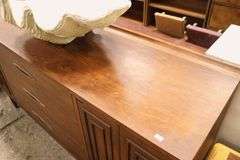 Broyhill Premier Sculptra MCM Walnut Credenza, Minor Chips