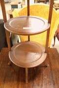 Vintage Mahogany Three Tier Muffin Stand, Finish Wear