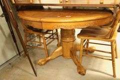 Modern Oak Dining Table and Four Pressed Back Chairs