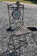 Wrought Iron and Mosaic Tile Bistro Set
