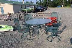 *NO STORAGE* Glass Top Wrought Iron Dining Set
