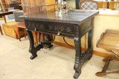 Spanish Colonial Style Painted Library Table
