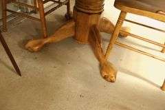 Modern Oak Dining Table and Four Pressed Back Chairs