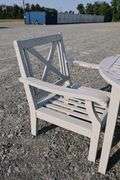 *NO STORAGE*Painted Teak Patio Dining Set