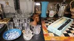 Marble Chess Board, Ceramic & Porcelain Dishes, Framed Print, Transferware Pitcher Etc.