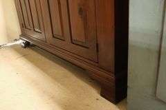 Vintage Farmhouse Pine Two Piece Stepback Cupboard