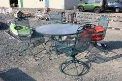 *NO STORAGE* Glass Top Wrought Iron Dining Set
