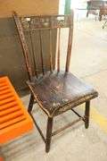 American Fancy Painted Plank Seat Chair