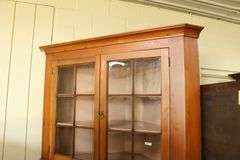 Pennsylvania Federal Poplar Two Piece Corner Cupboard