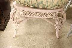 Painted Wicker Vanity Seat