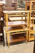 Pair MCM Inlaid Walnut End Tables