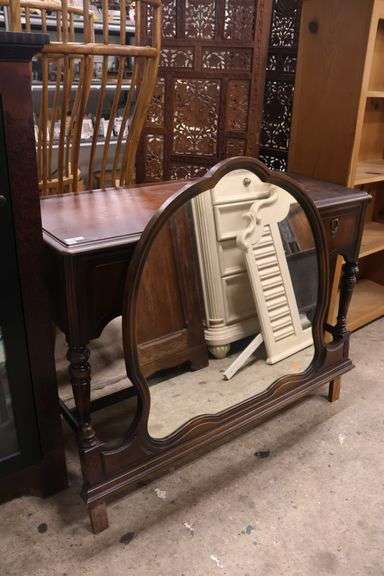 Depression Era Walnut Vanity, Finish Wear