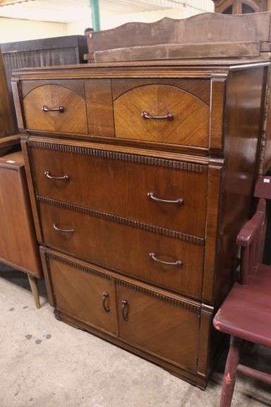 Depression Era Walnut Chest, Finish Wear