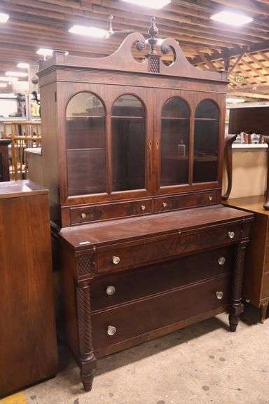 Williams-Kimp Grand Rapids Empire Style Solid Mahogany Secretary Desk