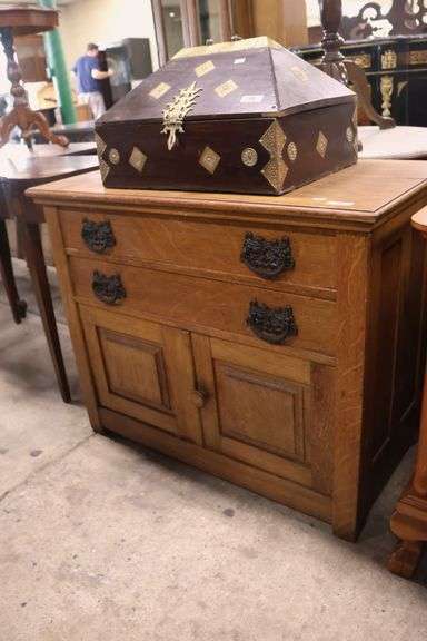 Antique Golden Oak Washstand