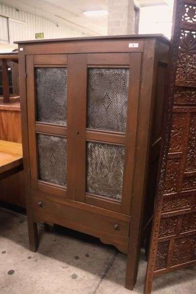 Mid-Atlantic Softwood Punched Tin Pie Safe