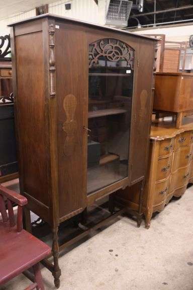 Depression Era Walnut China Cabinet