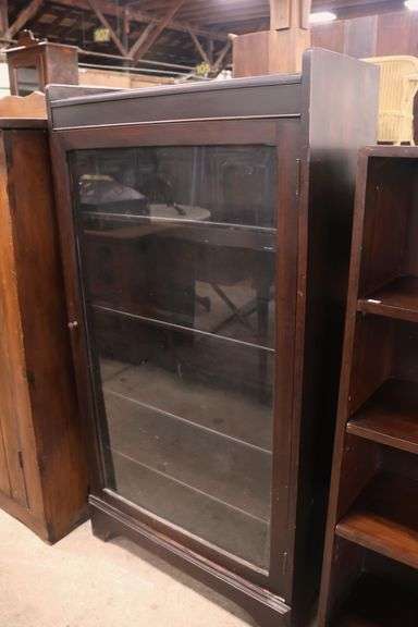 Depression Era Mahogany Single Door Bookcase