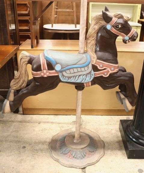 Contemporary Painted Wood Carousel Horse Model