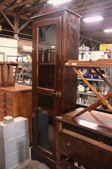 Antique Farmhouse Stained Chimney Cabinet